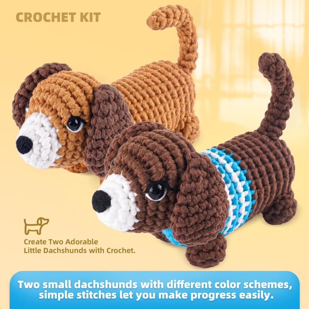 MOREJMTT Crochet Kit for Beginners, Learn to Crochet, Include Easy Knitting S...