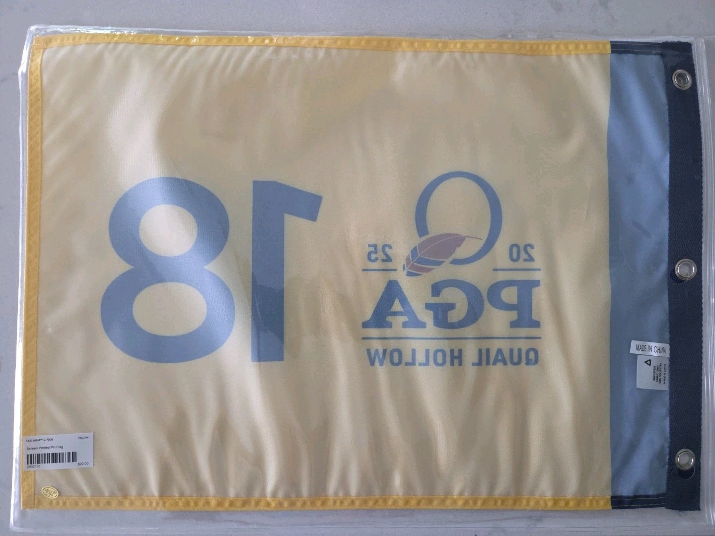 2025 Pga Championship Flag Quail Hollow yellow pin flag Scottie Scheffler new