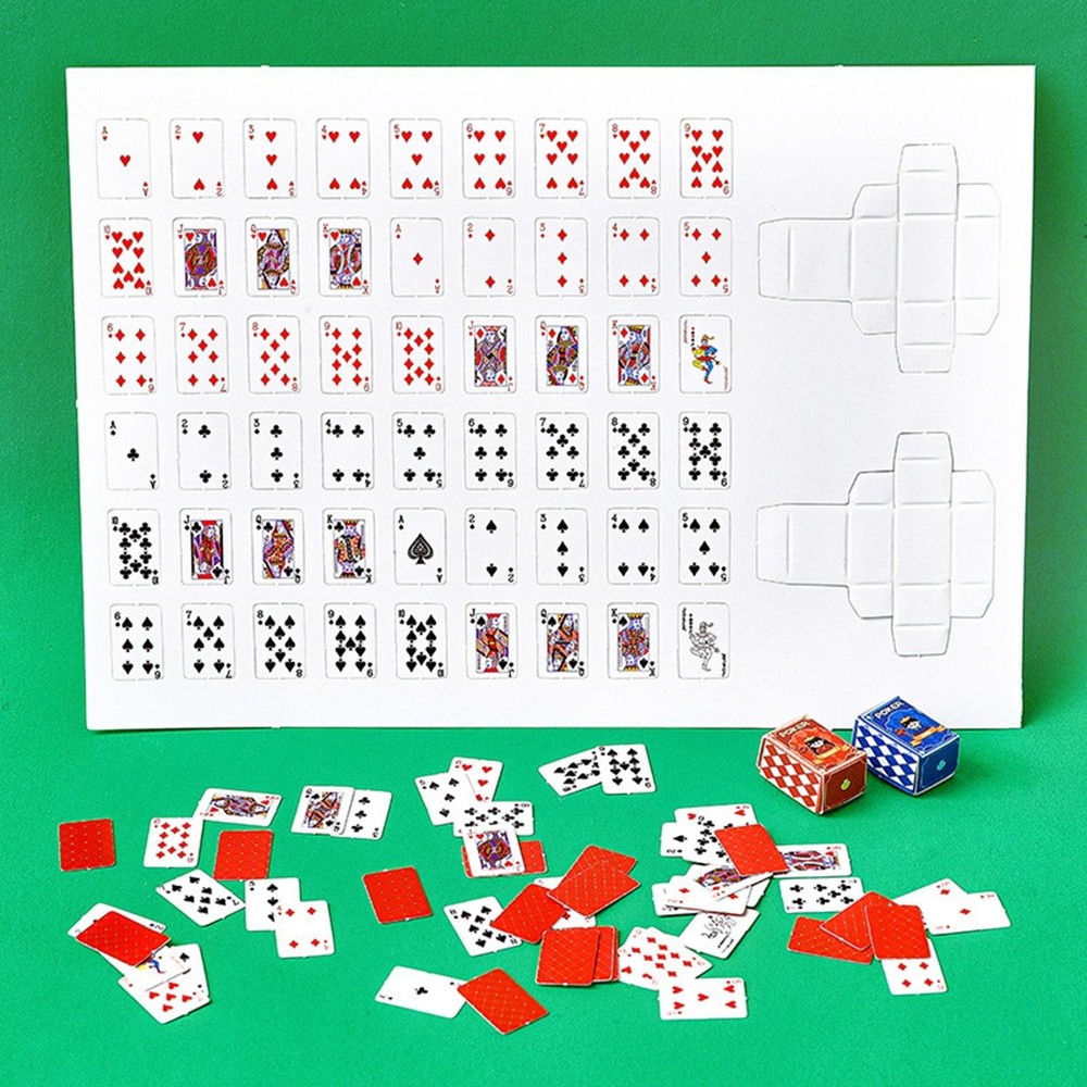 Playing Cards Finger-Sized Desk Board Game 54 Sheets Interactive Play