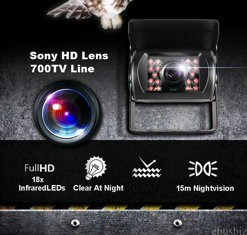 4Pin Rear View Backup Camera For Bus Truck Van RV CCD IR Night Vision Waterproof