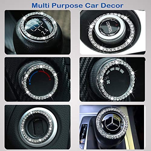 2pcs Bling Car Engine Start Button Cover Diamond Crystal Push 2Pcs Crystal
