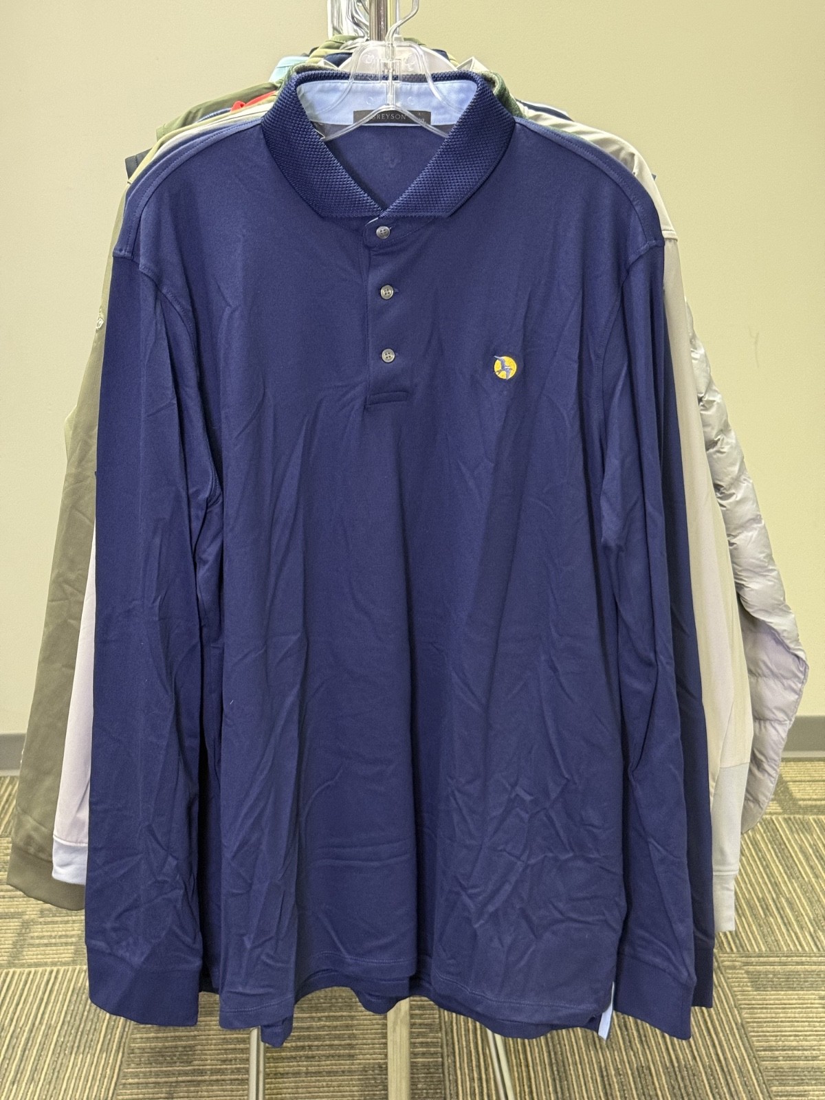 Greyson Cherokee LS Polo Men's XL Maltese Blue New with Tags