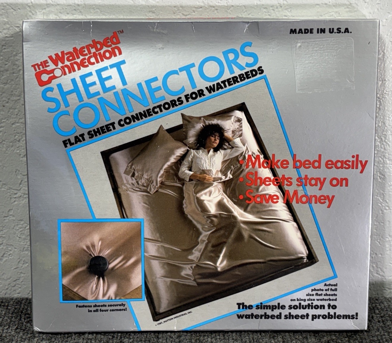 Vintage 80s Waterbed Flat Sheet Connectors THE WATERBED CONNECTION NOS NEW