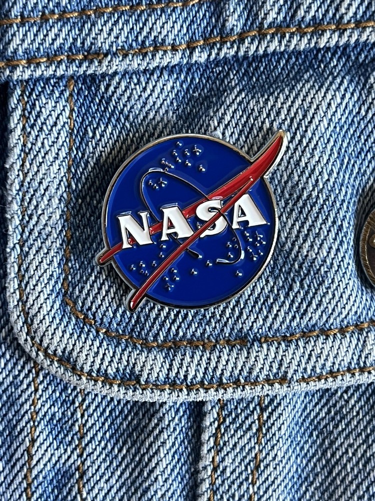 NASA Logo Silver Plated Enamel Pin