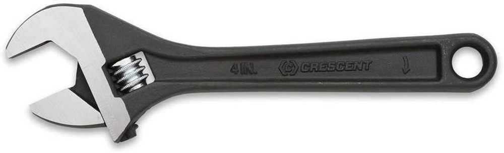 4" Adjustable Black Oxide Wrench - Carded - AT24VS