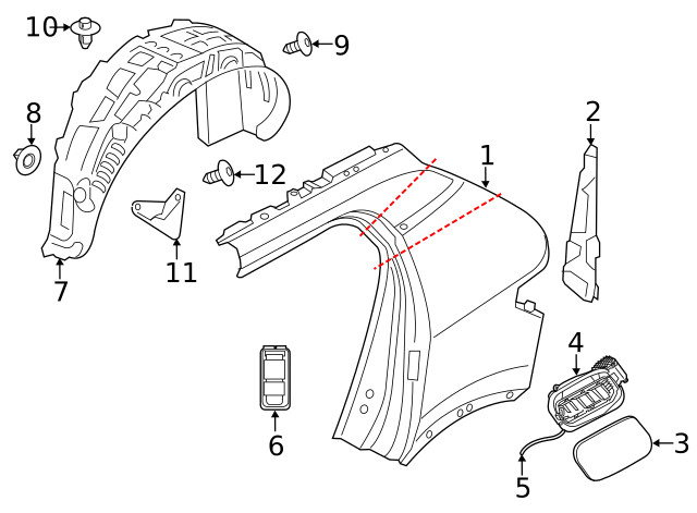 Genuine Volvo Quarter Panel Splash Shield 32417191
