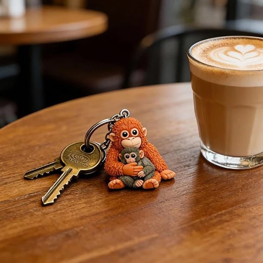 3D Printed Punch The Monkey Keychain Cute Hanging Plush Bag Charm
