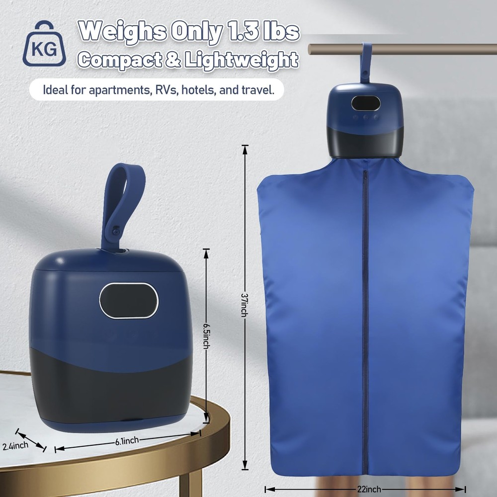 Portable Mini Clothes Dryer Compact Foldable Quiet Fast Drying Machine