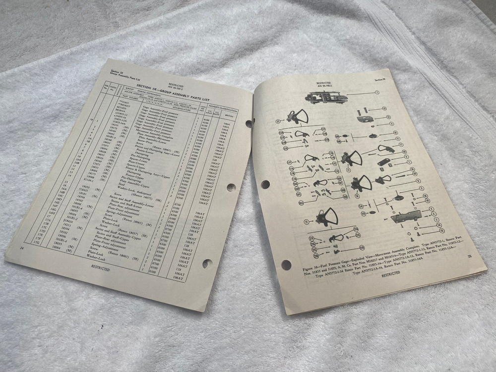 Engine Cylinder Thermometer Indicators Oper. & Service Instructions WW2 military