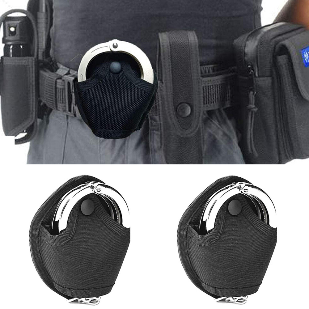 2 Pack Handcuff Case Nylon Open Top Handcuff Holder Pouch Fits Chain/Hinged Cuff