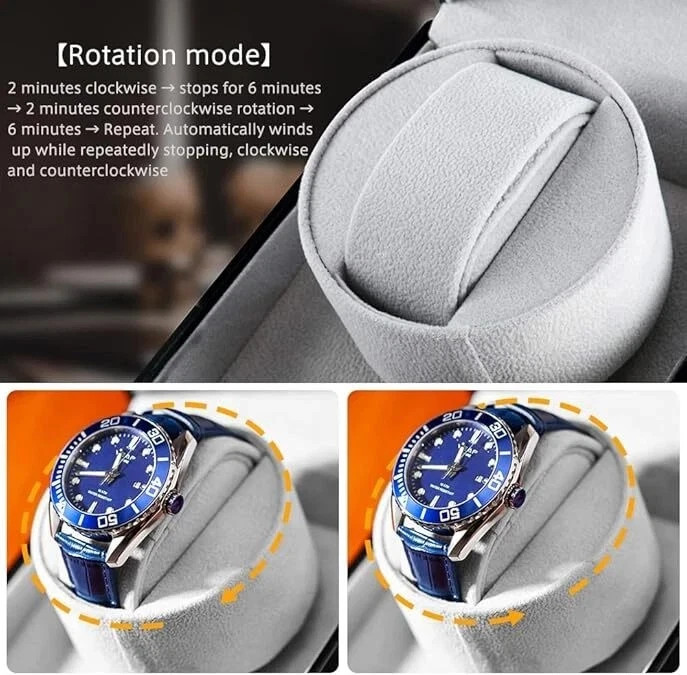 Automatic Rotation Single Watch Winder Box Leather Storage Display Case Gift✨~