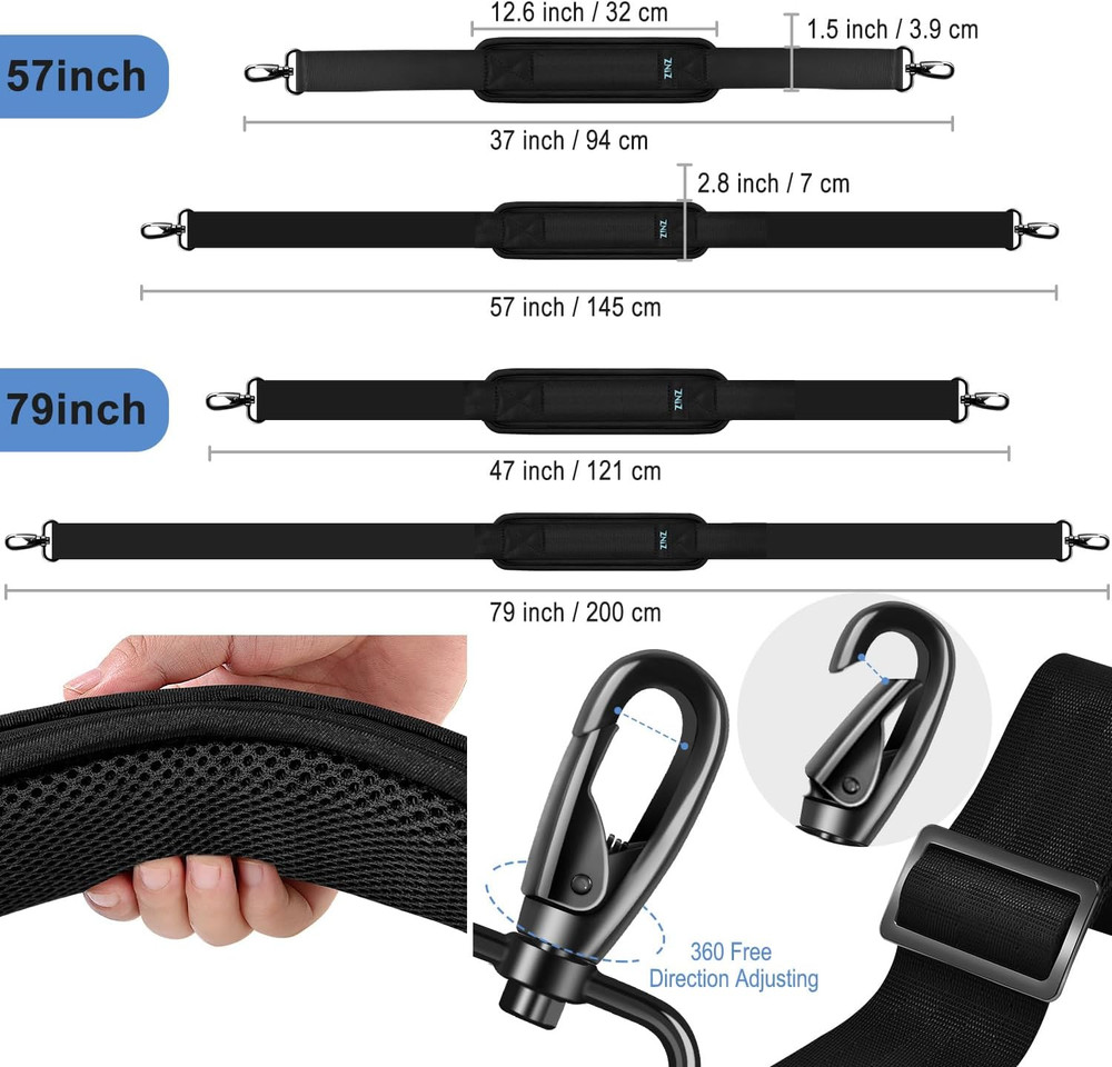 Padded Adjustable Shoulder Strap Replacement for Bags