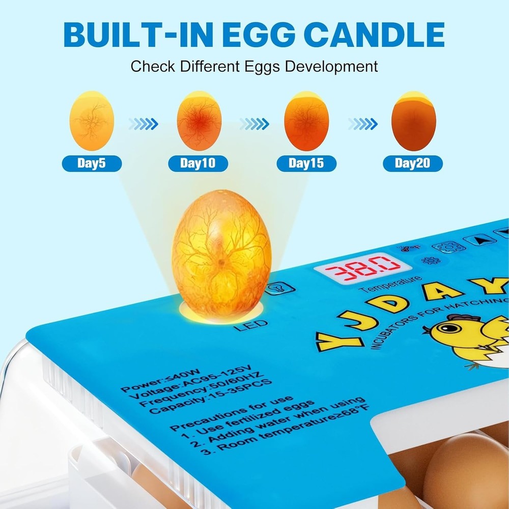 Incubators for Hatching Eggs 15-35 Eggs Incubator with Automatic Egg Turning and