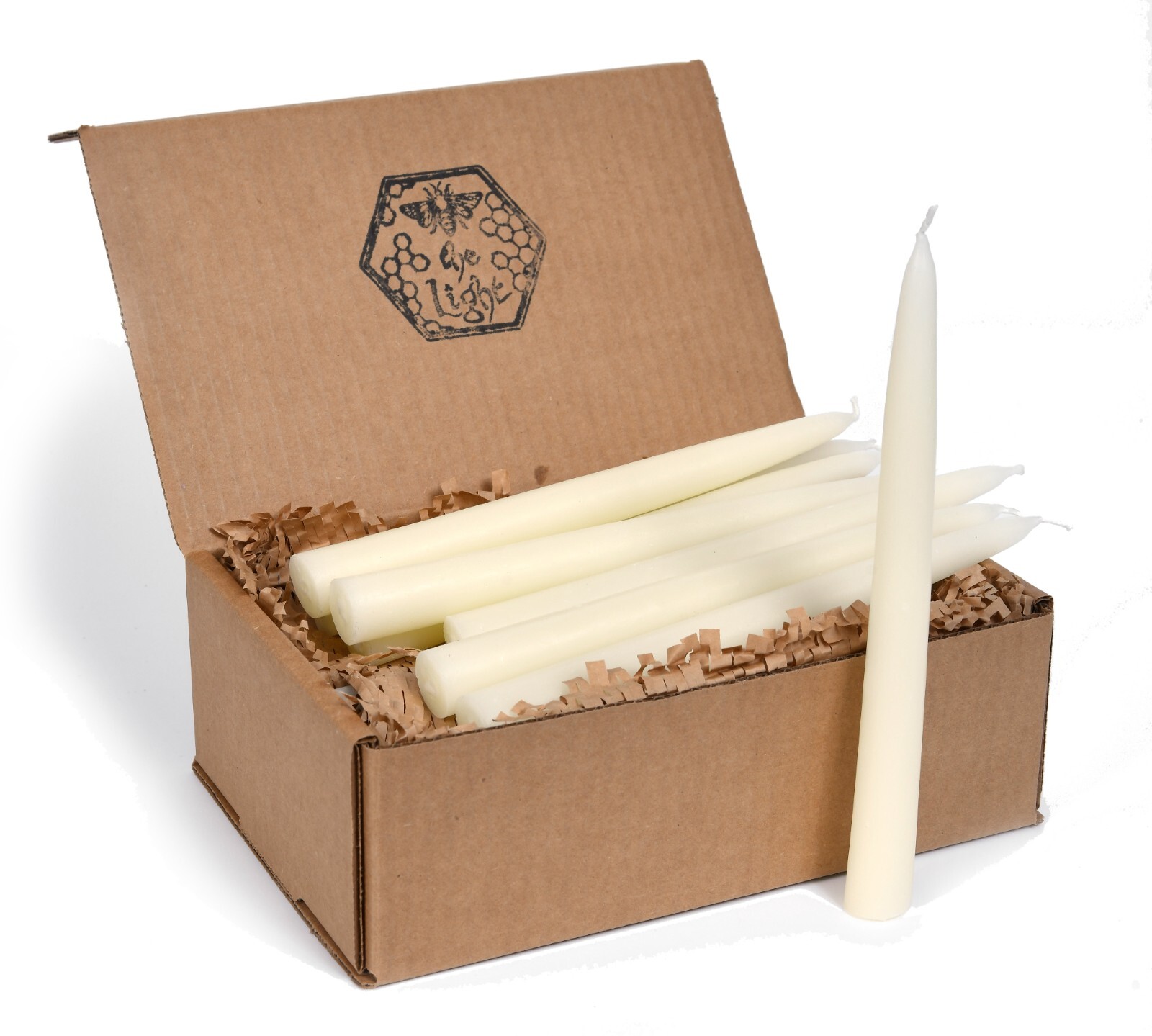 100% Pure Beeswax Taper Candles Dipped Style Unscented Choose Your Color & Size