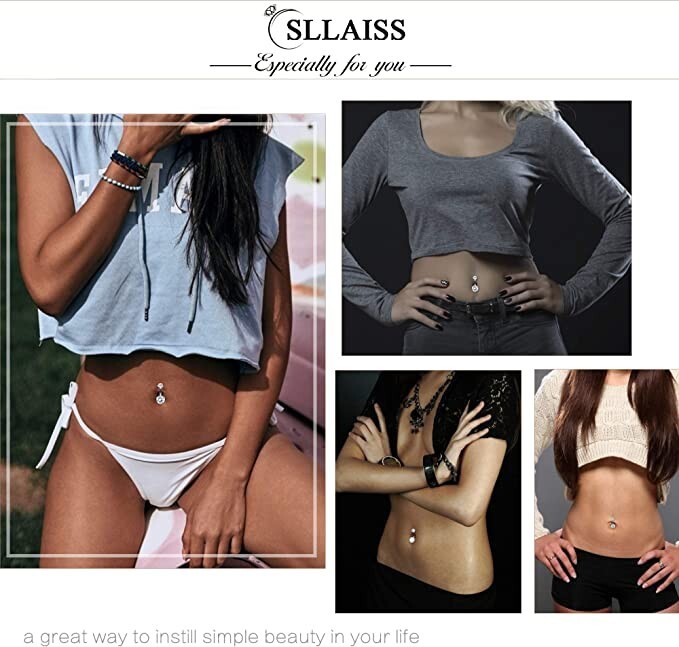 14G TITANIUM INTERNALLY THREADED PRONG SET DOUBLE CZ Gem BELLY BUTTON Navel RING