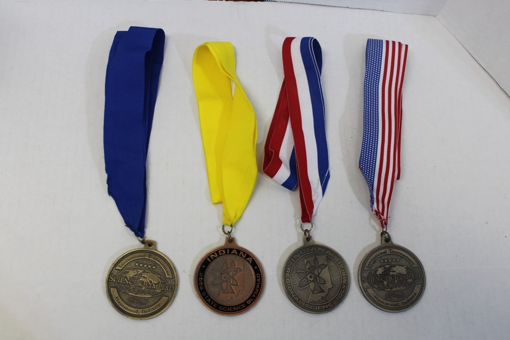 4 Various Science Olympiad Ribbons & Medallions