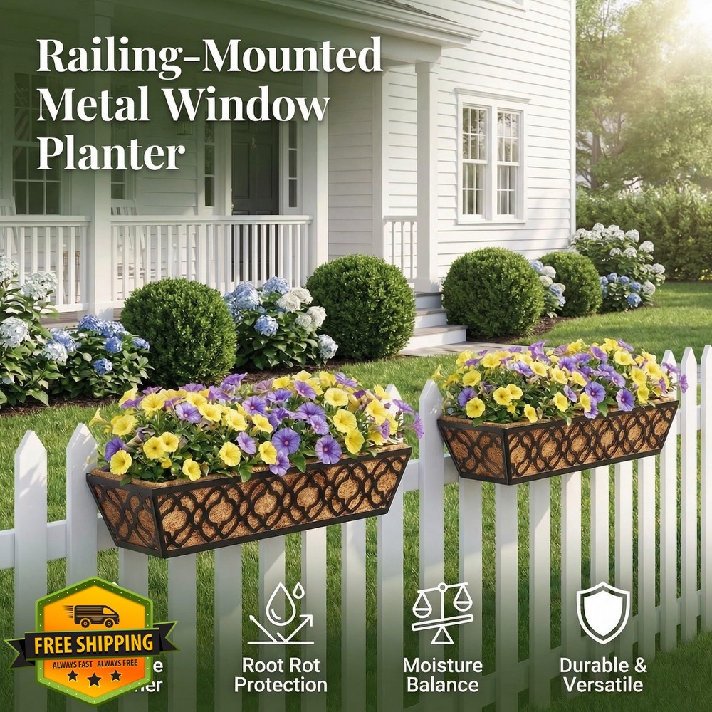 HFHOME 2pk 24" Trough Coco Fiber Replacement Liner Window Box