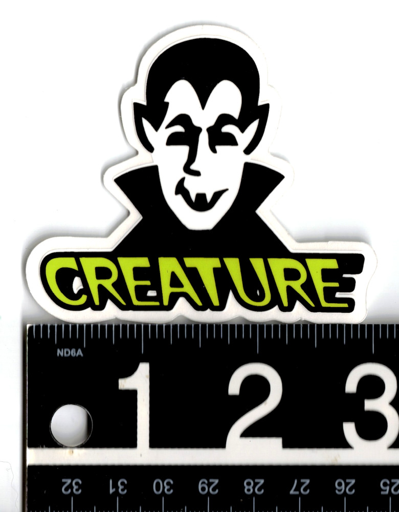 Creature Vampire Sticker 3 in x 2.6 in Multicolor Skateboard Decal
