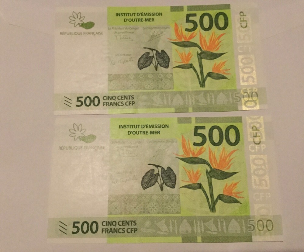 french pacific 500 francs SAME NUMBERS , unique on ebay