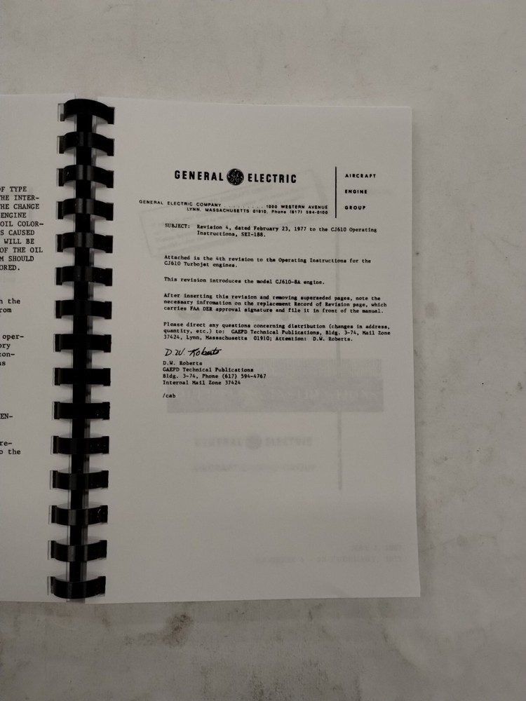 General Electric CJ610 Turbojet Engines Operating Instructions-Copy