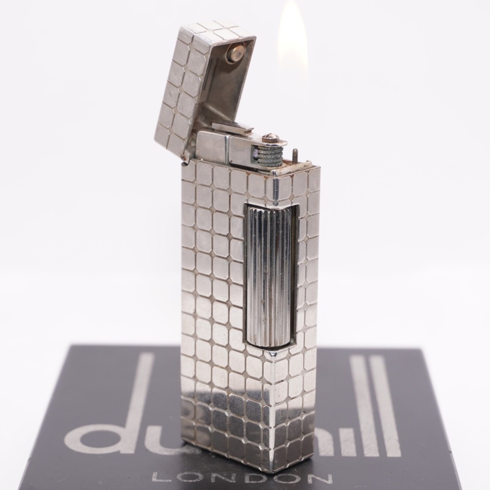 Dunhill Lighter Silver Pave Pattern with Accessories - Ultrasonically Cleaned