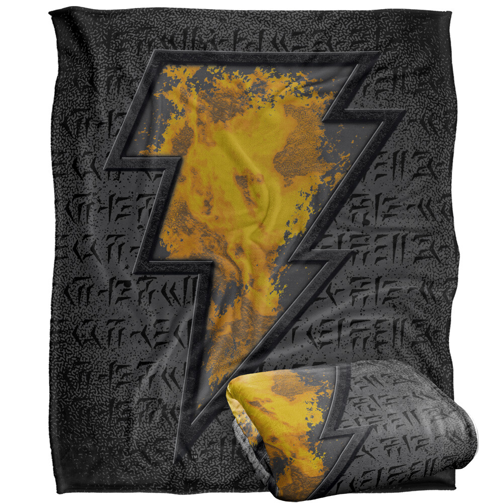 Black Adam Beveled Bolt Silky Touch Super Soft Throw Blanket