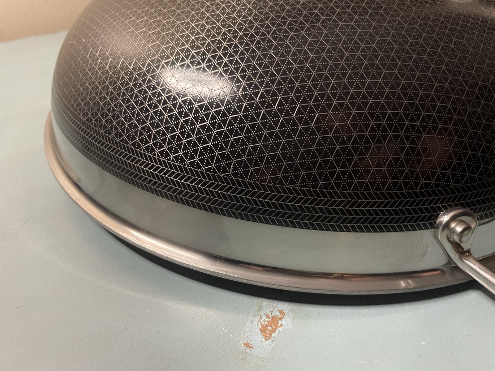 Hexclad 12" Wok Hybrid Stainless Steel Nonstick Pan Used no lid (W19)