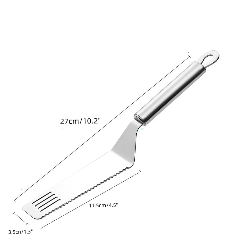 Pie Server Serrated and Cake Cutter,Stainless Steel Pie Server Angled Icing S...
