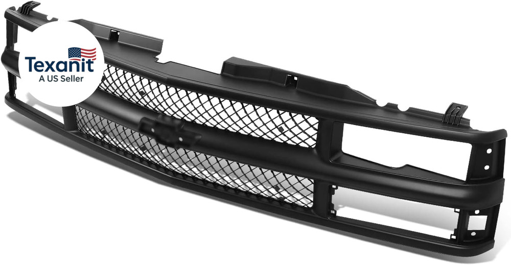 Front Bumper Grille Upper Lower Grill Guard Assembly Compatible with Chevy C/K 1