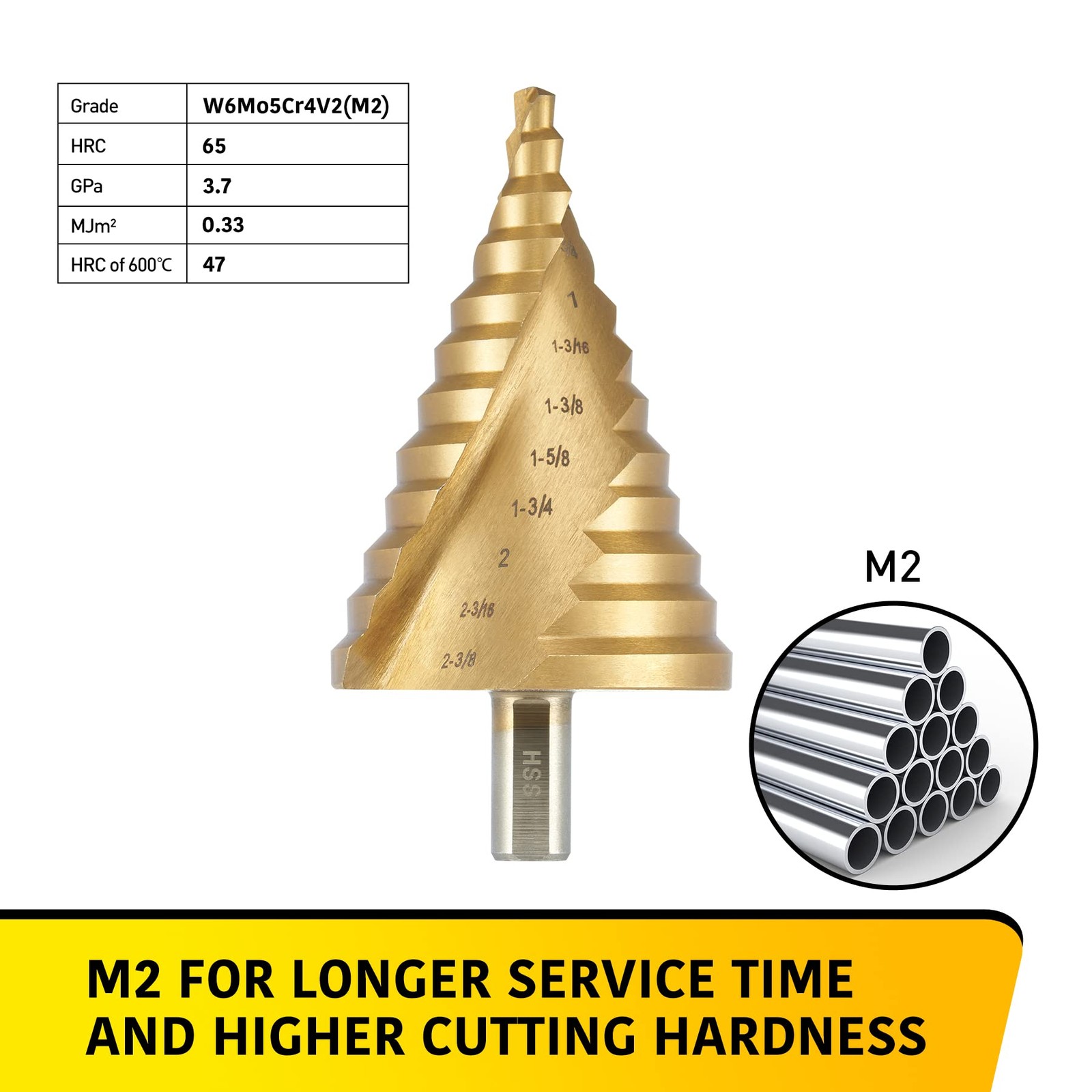 Anfrere Large 12 sizes from 1/4 to 2-3/8 inch, Brassed Coated Larger Size