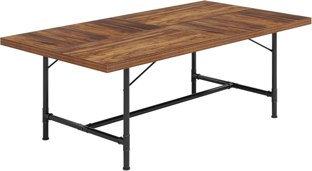 6FT Conference Table, Rustic Rectangle 70.8" W X 35.4" D Meeting Table, Modern S