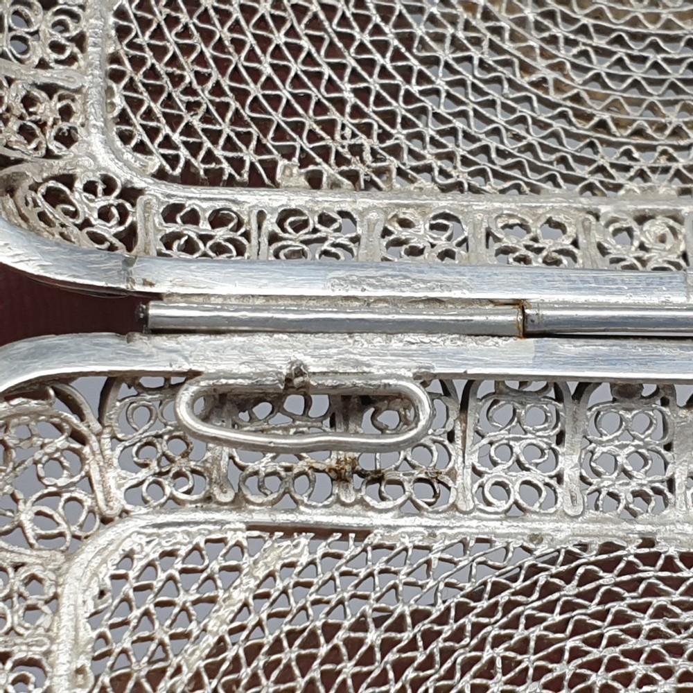 Antique Anglo Indian Solid Silver Filigree Cigarette Case