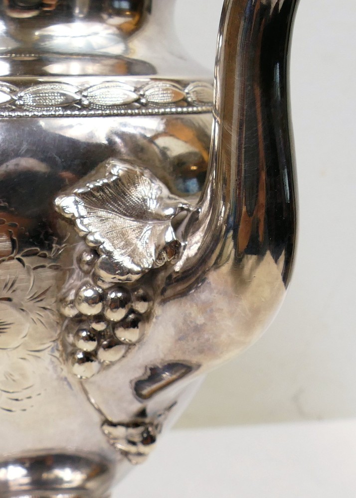 Rogers, Smith & Co Reed & Barton Blanks Silver Plate Tea Set Grape Pattern 1850