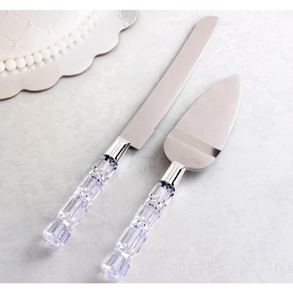 Crystal Wedding Cake Server Set