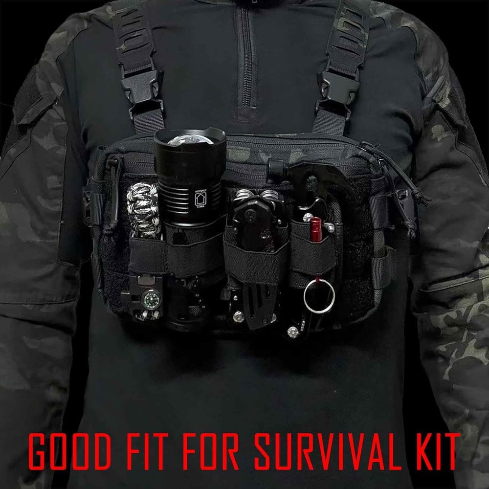 6 Piece Tactical Bag Insert Pack, Modular Elastic Loop Panel Organizers Pouch In