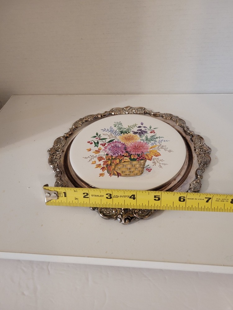 Baroque by Wallace Flower Basket Trivet Pre Owned