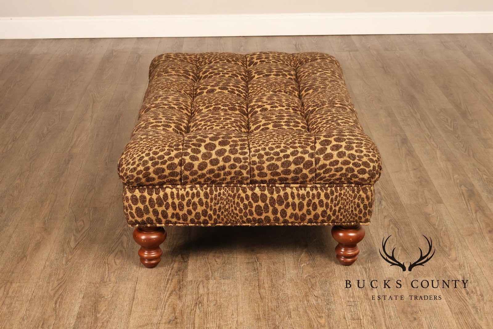 English Regency Style Large Tufted Ottoman