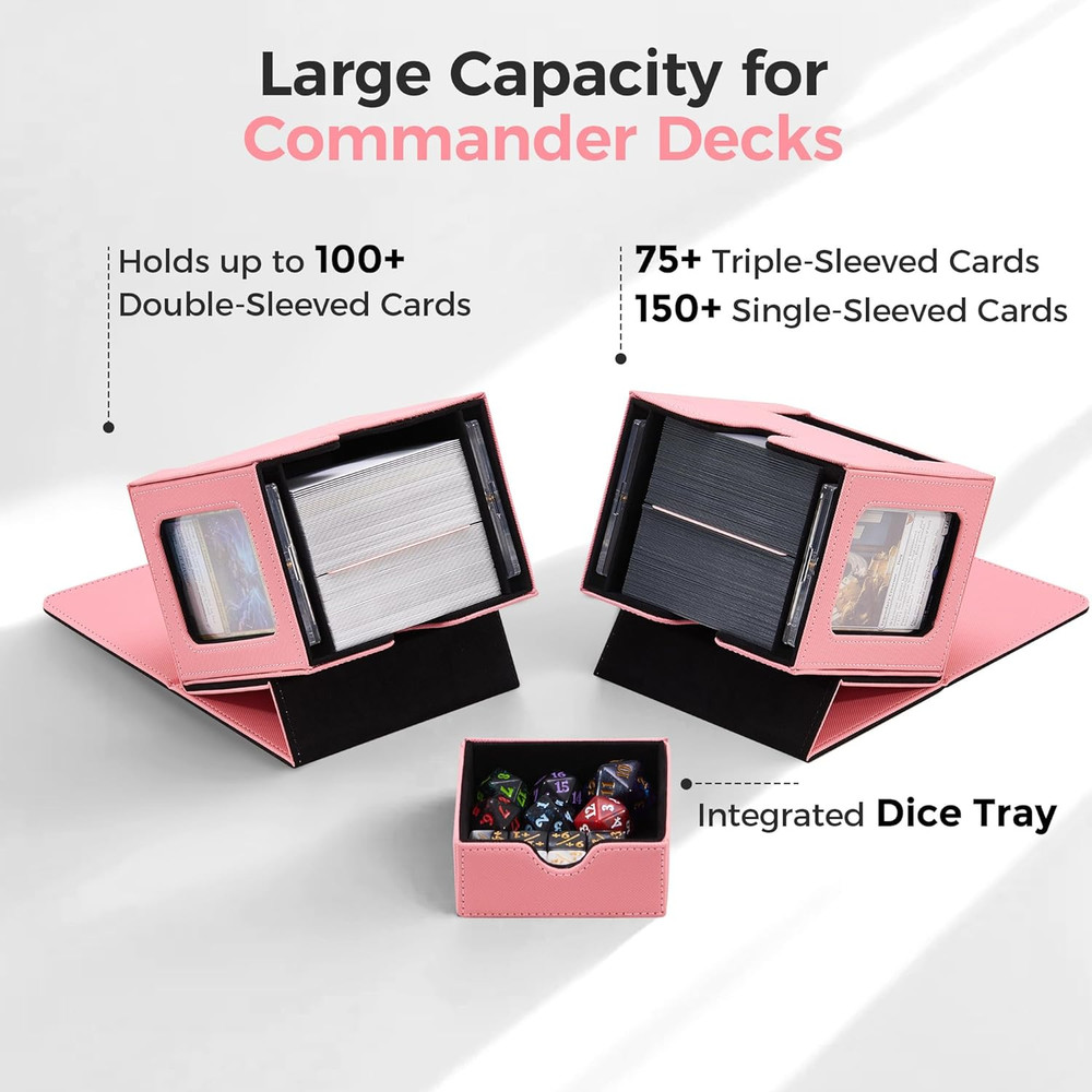 MTG Commander Deck Box – Patented Design with Dual Display Windows, Fits 100 Dou