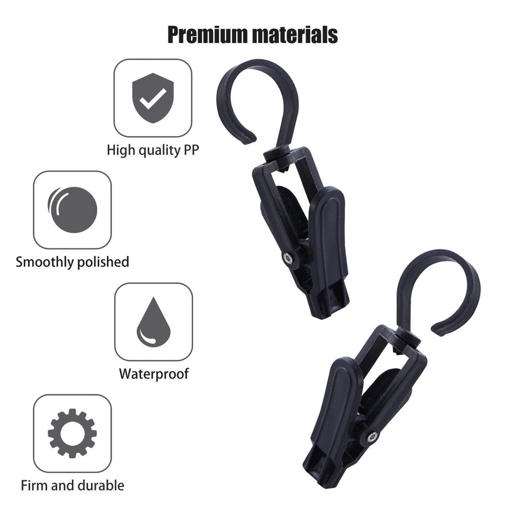 Rotating Laundry Hook Clip,Plastic Clothes Swivel Hanger,Multipurpose Black