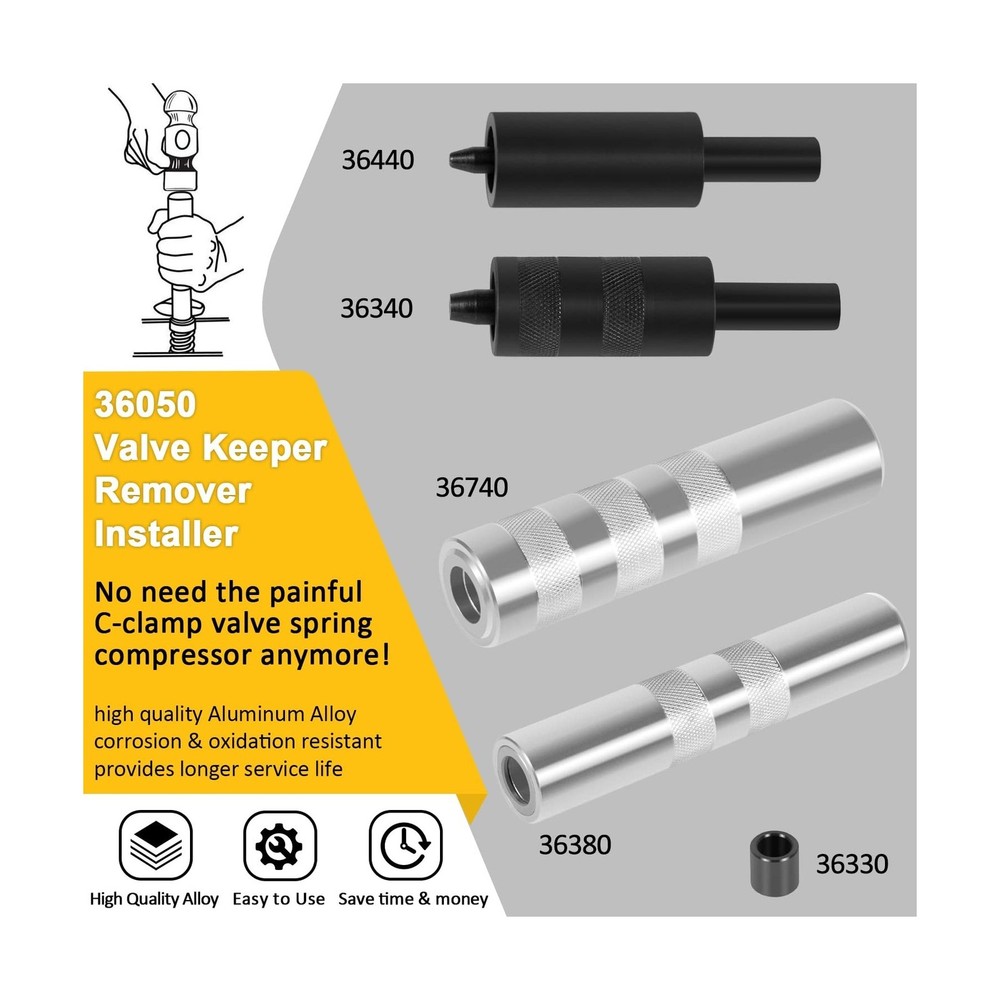 36050 Valve Keeper Remover Installer Kit Valve Spring Compressor & ... Fast Ship