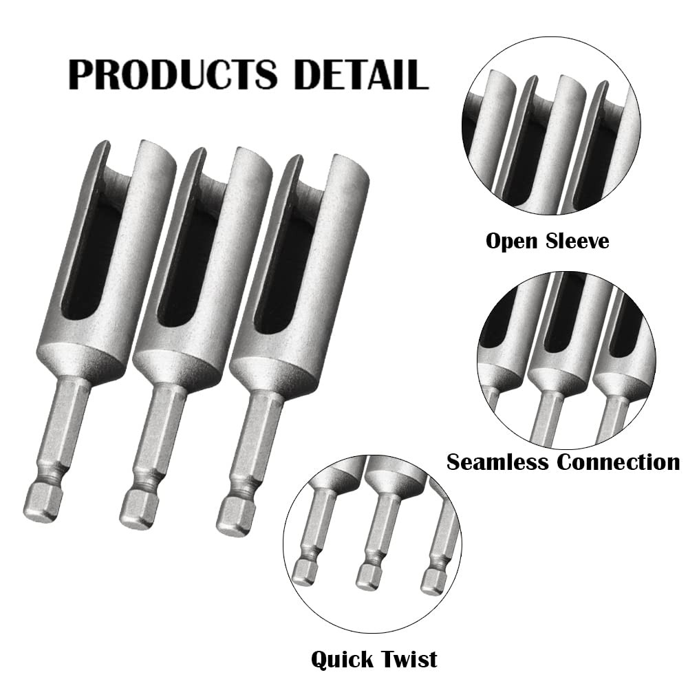 10mm Nut Driver, 1/4" Quick-Change Hex Shank Slotted Drill Bit Socket Wrench ...