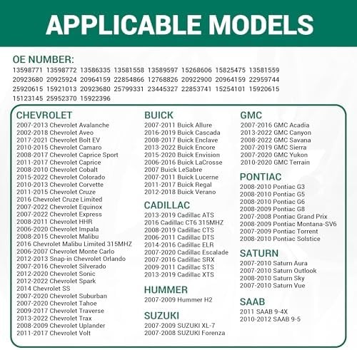 GM 315MHz TPMS Sensors 4 Pack