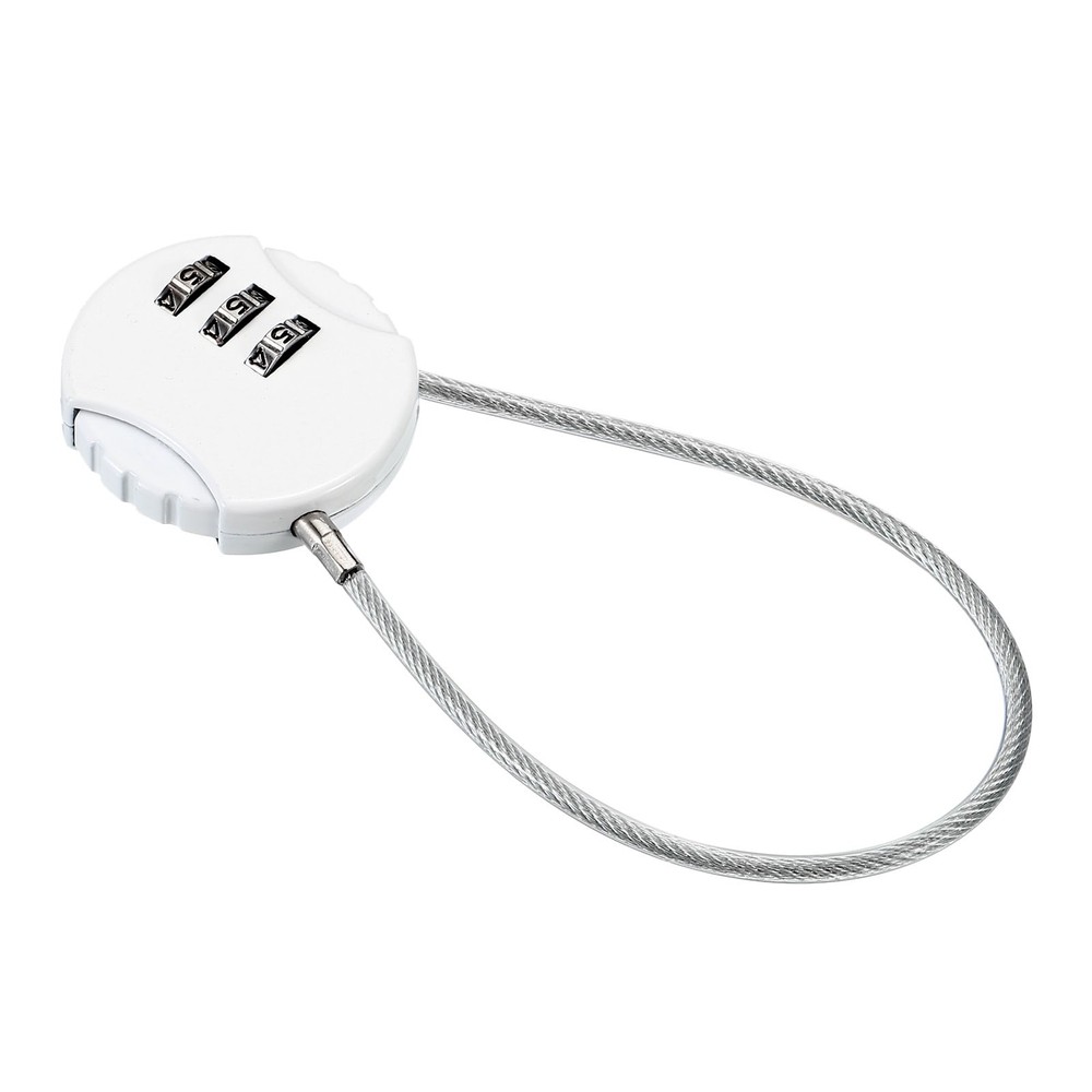 Small Combination Block 7.8", 1pc 3 Digit Luggage Lock, White