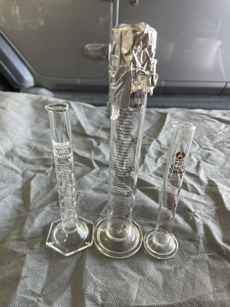 Set Three Graduated Cylinders 50 10 & 10ml