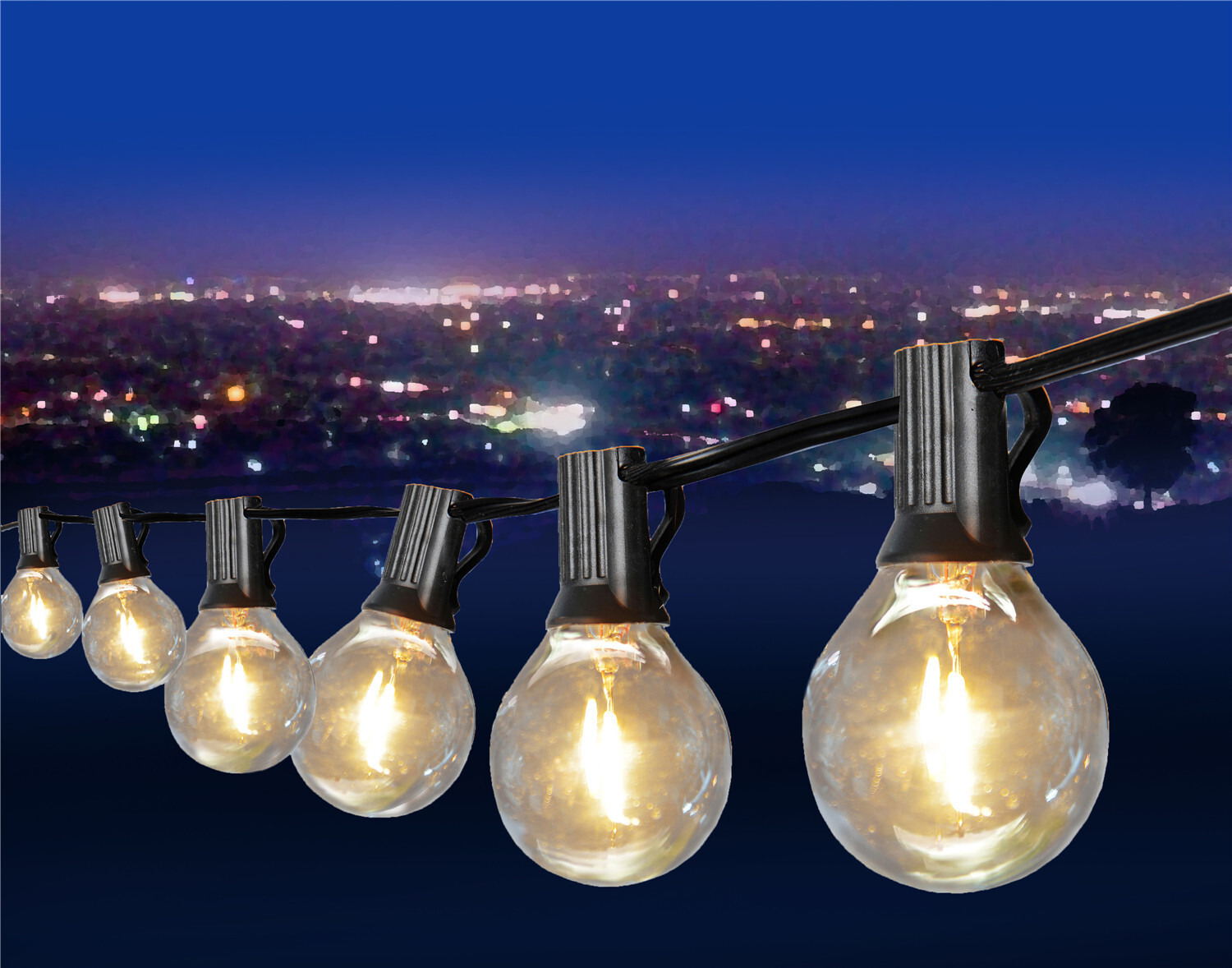 Outdoor String Lights 25 Feet 50feet 100 feet G40 Globe Patio Lights Waterproof