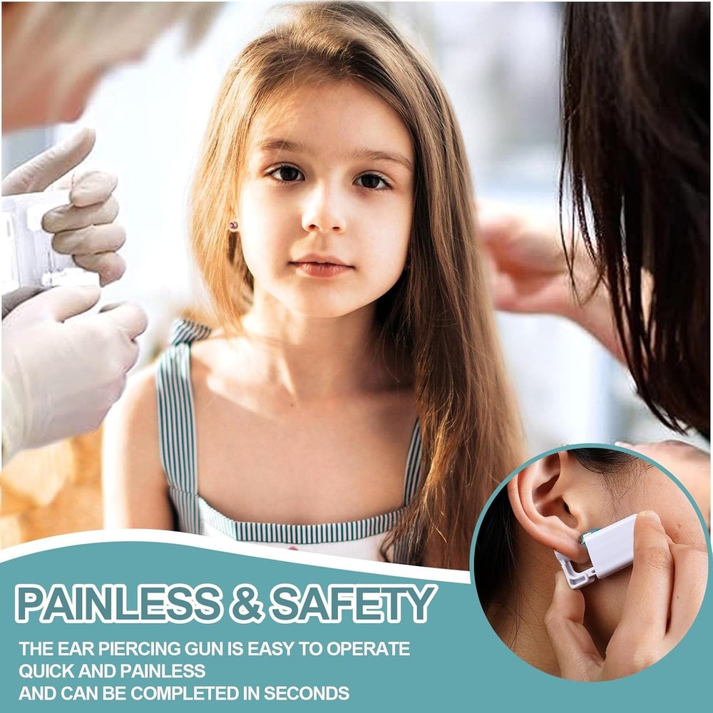 12PCS Ear Piercing Kit, Disposable Self Gun Kit with Studs...