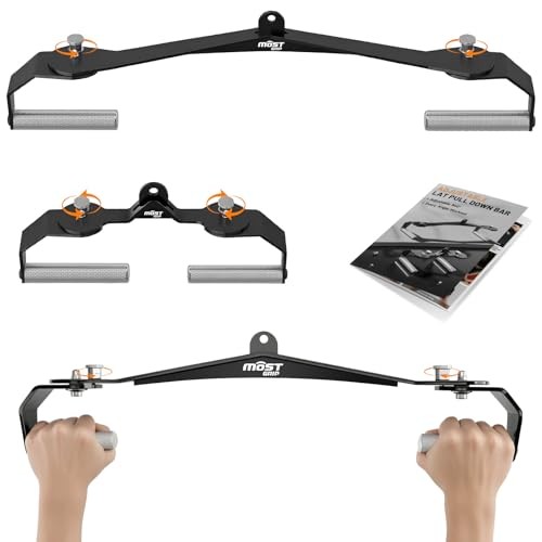 Lat Pull Down Bar Set with 360° Rotatable Handles, Lat Pulldown Attachments
