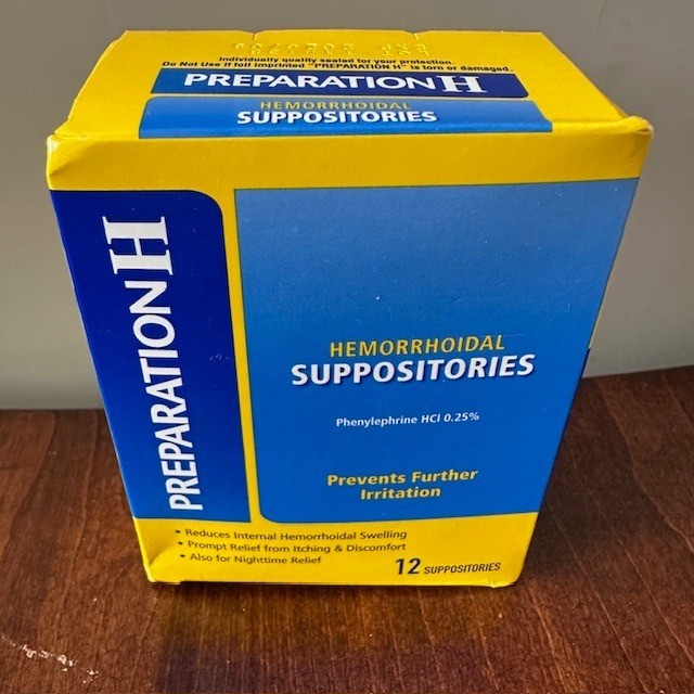 Preparation H Hemorrhoidal Suppositories 12 Count Relieves Itching exp 05/26