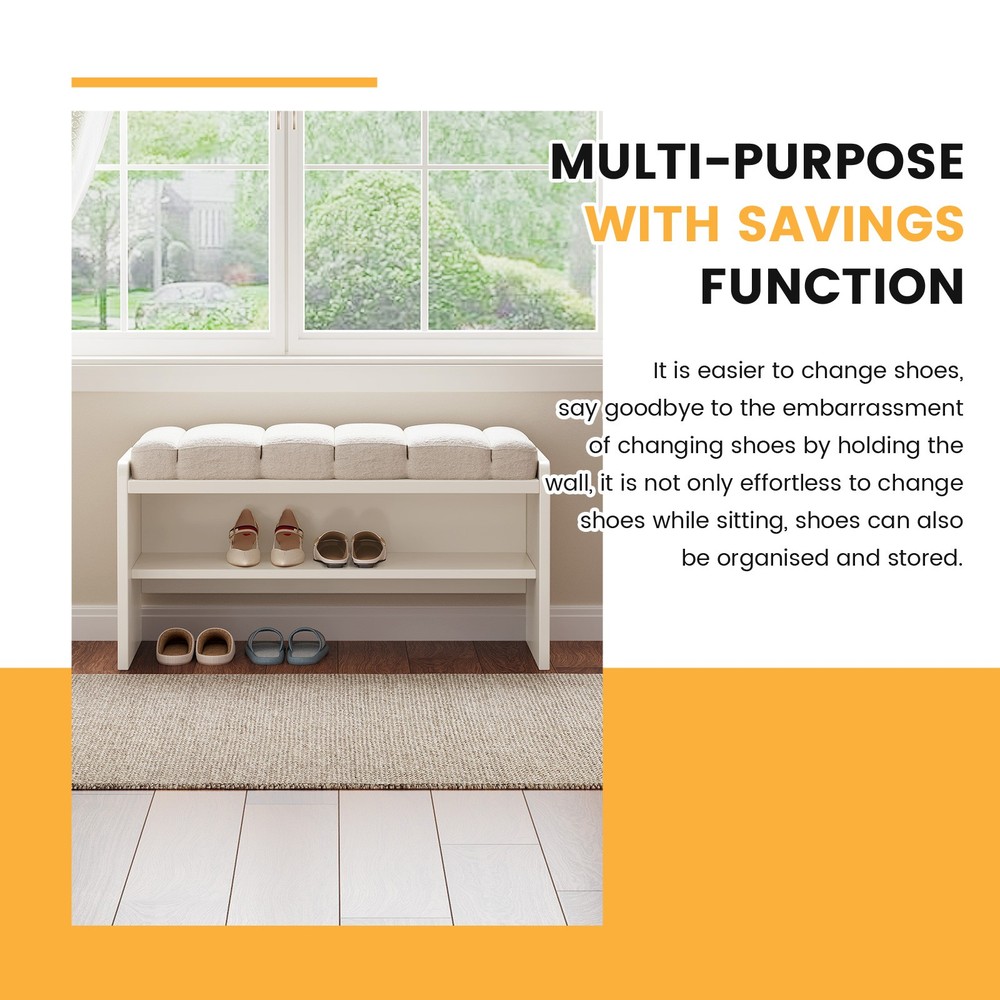 Multi-Functional Storage Bench Comfy Shoe Changing Stool Modern Entryway Bench