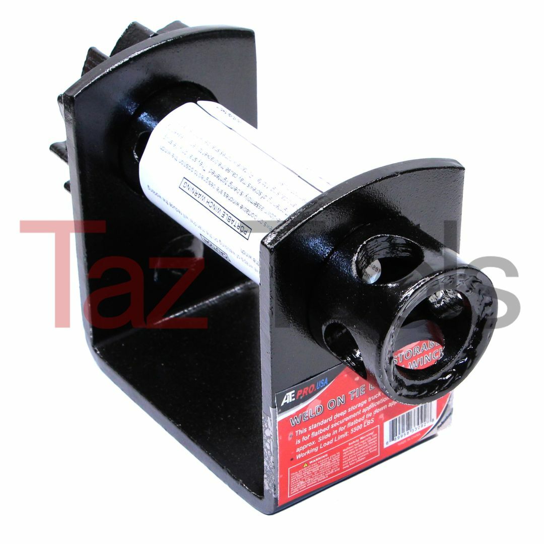 Weld-On Tie Down Winch Strap 4" Storable Binder Flat Bed Truck Cargo Tie Strap